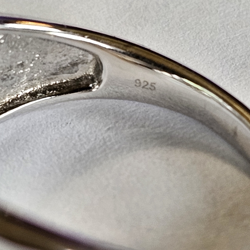 Vintage White Tigers Eye in Sterling Silver Ring Size 7! - Picture 2 of 6